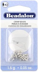 Beadalon Crimp Beads Size 2, 1-1/2 Grams-Pack, Silver Plated
