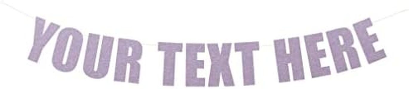 Your Text Here banner - Funny Rude Customize Your Party Banner Signs | Custom Text/Phrase Banner | Make Your Own Banner Sign | StringItBanners (Lavender Metallic)