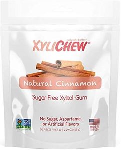 Xylichew 100% Xylitol Chewing Gum - Non GMO, Non Aspartame, Gluten Free, and Sugar Free Gum - Natural Oral Care, Relieves Bad Breath and Dry Mouth - Cinnamon, 50 Count