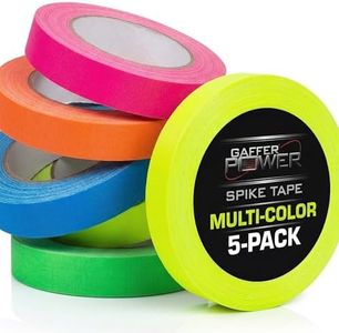 Gaffer Power Spike Tape 5 Pack, Neon Colors, 1 Inch x 20 Yds, Made in USA