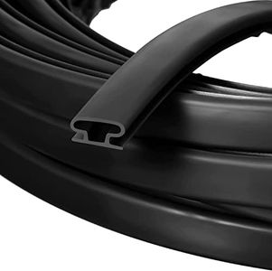 26 Feet Black Weather Stripping Door Seal Strip, Door Seal Self-Adhesive Backing D-Shape Weather Stripping for Door Frame and Windows Insulation Large Gap, Easy Cut to Size