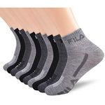 Fila Men's Racing Striped Quarter Ankle Socks, Mens Athletic Socks, 10 Pack, Grey Multi (10 Pack), One Size