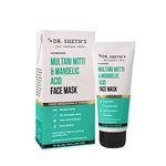 Dr. Sheth's Multani Mitti & Mandelic Acid Face Mask for Glowing Skin | Oil Control, Tan Removal & Skin Brightening | Suits All Skin Types | Men & Women | 50 g