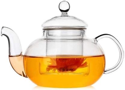Mivana 1000ML Glass Kettle Teapot with Removable Infuser & Lid & Handle, Glass Tea Kettle Stovetop Safe, Great for Loose Leaf Tea, Blooming Tea, Tea Bags & Fruit Infused Water (MV-01)