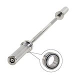 wuuhoo® barbell bar Sergio – 59 inches barbell 50mm up to 176 lbs, Olympic disc holder, chromed steel barbell with 18.7 lbs dead weight, knurled handle 25mm - fitness equipment for home gym