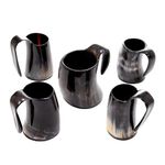 Handicrafts Home Set of 5 Whiskey Shot Glasses Real Horn Mug Cup Ale Beer Wine Glass Goblet