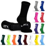 LION SPORTSWEAR Football Grip Socks For Men/Women/Kids - Variety Of Colours To Match Your Team Kit & Sleeve Socks (UK, Alpha, L, Black)