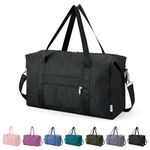 Narwey for Easyjet Cabin Bag 45x36x20 New Easyjet Underseat Bag Foldable Hospital Bag Travel Duffel Carry on Luggage Weekend Overnight Holdall Bags for Women and Men 25L (Black)