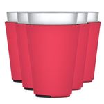 TahoeBay Blank Pint Glass Sleeves (6-Pack) 16 Ounce Insulating Foam Collapsible Beer Drinking Cup Holder (Red)