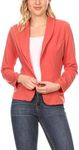 Women's Chic Long Sleeve Fitted Open Blazer Jacket for Casual Office Elegance, Mbl02048 Dusty Pink, XX-Large