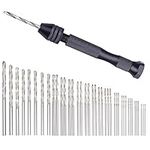 Precision Pin Vise Hobby Drill with Model Twist Hand Drill Bits Set for DIY Drilling Tool 49 Pieces