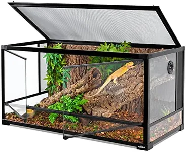 OIIBO 70 Gallon Reptile Large Terrarium Full Vision Glass Tank,Bearded Dragon Cage Double Hinge Door with Screen Ventilation Large Reptile Ball Python Lizard Tank 40"x20"x20" (Knock-Down)