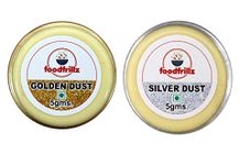 foodfrillz Lustre Dust - Golden and SIlver for Cake decoration, 5 gm each (Combo Pack)