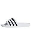 adidas Unisex Adilette Aqua slide sandal, White Ftwr White Core Black Ftwr White Ftwr White Core Black Ftwr White, 12 UK