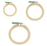 Elegant Casa Wooden Embroidery Hoop Ring Frame for Creative DIY Embroidery Cross Stitch Craft, Sewing Tool, Adjustable Handy Sewing Circle for Needle Art and Design (4 Inch,6 Inch,8 Inch, 3pcs) Set