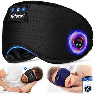 TPfocus Antifaz para Dormir Auriculares Bluetooth 5.2 diadema, Auriculares inalámbricos para Dormir para de lado,oficina, Viajes aéreos, Gadgets Tecnológicos Geniales, Regalos únicos (Negro)