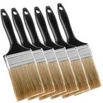 KINJOEK Paint Brush 6 Packs 3 Inch, Home Wall Trim House Chip Paintbrush Set, Professional Multi-Purpose Home Repair Tools for DIY Paint Stains Varnishes Glues Acrylics Cabinet Deck Fence Edge Door