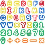 SUNNYCLUE 41Pcs Polymer Clay Cutters 26 Alphabet Cookie Cutters Set Colorful Plastic Letter Fondant Number Cutter Polymer Clay Cutter Set Cookie Cutter for Sugarcraft Biscuit Pastry Plunger Baking