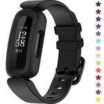 TopPerfekt Bands Compatible with Fitbit Ace 3 for Kids, Soft Silicone Waterproof Bracelet Accessories Sports Watch Strap Replacement for Fitbit Ace 3 Boys Girls (Black)