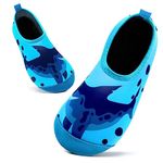 Kids Swim Water Shoes Toddlers Baby Aqua Socks Quick Dry Pool Beach Barefoot for Boys Girls Children(Blue.Big Shark,5.5/6 UK Child,22/23 EU)