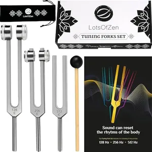 Tuning Forks for Healing (128Hz, 256Hz, 512Hz) — Body Weighted Tuning Forks Medical for Healing Chakra Set — Yoga and Meditation Accessories — Tuning Fork Set Frequency Healing Devices