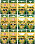 Crayola Chalk Sticks, 6 White Boxes + 6 Colored Boxes, 12 Sticks Per Box (Total 144 Chalk Sticks)