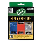 Turtle Wax Renew & Restore Compound Wipes, Light Scratch Remover and Headlight Restoration Kit, Effective Water Spot Remover, For Home, Auto, & Marine Use on Glass, Metal, Plastics & More (Pack of 12)