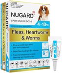 Nugard Spot On for Dogs 4 to 10kg - Flea & Worm Protection 6-Pack - Vet Recommended Fast-Acting Waterproof Topical Solution with IMIDACLOPRID 100g/L per Carton, MOXIDECTIN 25g/L