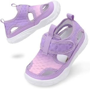 BARERUN Toddler Baby Water Shoes Barefoot Quick Dry Swim Sport Pool Aqua Shoes for Boy's Girl's(Baby/Toddler) Purple Toddler Size 5.5, Purplepink