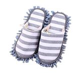 1 Pair of Multifunction Stripes Cleaning Slippers, Detachable Mopping Shoes House Floor Cleaning Mop Microfiber Sole