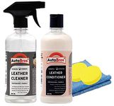 Auto Bros Leather Cleaner & Leather Conditioner Complete Leather Kit (500ml Each) + 1 Microfiber Cloth + 2 Foam Pad Applicator