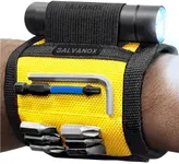 Galvanox Magnetic Wristband with Hands-Free Work Light (3-Mode) for Holding Screws Nails and Drill Bits, Durable Nylon with Powerful Magnets - Tool Gift for Men, Dad, Husband, Handyman (Yellow)