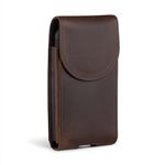 Hengwin Waist Belt Clip Holder, Small Mobile Phone Case Pouch for Samsung S23 S22 S21 S20 Ultra, S10 S9 S8 Plus Cases Card Holder, Genuine Leather Smartphone Purse Money Carrier Pocket Holster