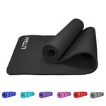 UTTAM Yoga Mat | Multi-Purpose Extra Thick Foam Exercise Mats | Stretching, Resistance Workout & Therapy – Pilates, Home & Gym Equipment Accessory for Men Women with Carry Strap (183 x 60cm) (Black)