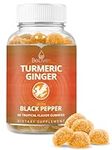 Turmeric Vitamin Supplement Gummies with Ginger & Black Pepper | Supports Joint Pain & Anti-Inflammatory Response | Active Ingredient 300mg Curcumin Extract | Vegan | Tropical Flavour (60 Count)