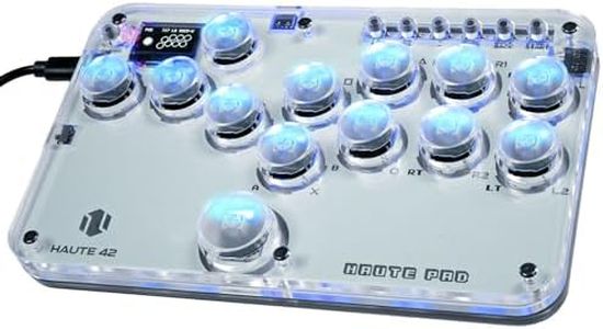 Sehawei Haute42 Arcade Stick 13Keys All-Button Gamerfinger with Custom RGB & Turbo Functions,Arcade Controller Street Fight for PC/Ps3/Ps4/Switch/Steam Game Keyboard-Supports Hot Swap & SOCD