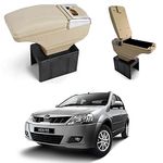 Oshotto PU Leather AR-01 Car Armrest Console Box Compatible with Mahindra VERITO/VERITO Vibe - Beige