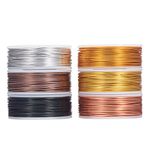 BENECREAT 6 Rolls 18 Gauge(1mm) Aluminum Wire 450FT(138m) Anodized Jewelry Craft Making Beading Floral Colored Aluminum Craft Wire - Regular Color