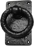 Akatva Black Cast Iron Door Knocker for Front Door - Handmade Black Powder Coated Cast Iron Door Knocker - Exterior Home Door Knocker for Doors – Cast Iron Door Knocker Black Powder Coated