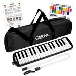 CASCHA Melodica with bag and mouthpiece, instrument for children and beginners, black, HH 2061