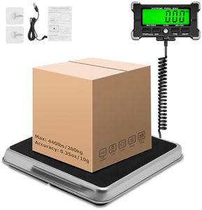 Shipping Scale 440LB X 10G Accuracy – Heavy-Duty Digital Postal Scale with Hold & Tare, Detachable Backlit LCD Display, Battery & AC/DC Adapter, Package & Luggage Scale for Small Business & Warehouse