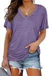 Purple Shirts for Women Short Sleev