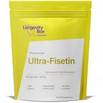 Longevity Box Fisetin 100mg x 60 Capsules - 98% Pure Fisetin with Third Party Certification, Natural Fisetin Supplement, Antioxidants, High Strength Anti Aging Supplement, Vegan-Friendly and Non-GMO