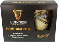 Official Guinness Home Bar Pack with Mats, Glasses, Towel & Cards