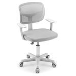 HONEY JOY Kids Desk Chair, Height Adjustable Children Study Chair, Swivel Mesh Task Student Chair, Universal Casters, Child Computer Desk Chair for Boys Girls Age 3-10 (Gray)
