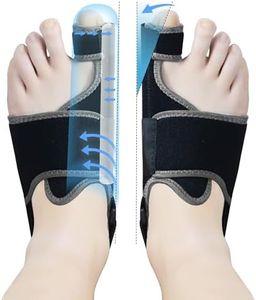 1 Pair Bunion Corrector for Women & Men, Night Bunion Splint, Big Toe Straightener, Bunion Brace for Bunion Pain Relief (Black/Grey, One Size)