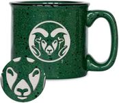 Rico Industries NCAA Colorado State Rams Speckle 12oz Laser Engraved Campfire Mug