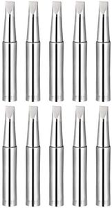 uxcell Soldering Iron Tips 4mm x 6.5mm Flat Edge Replacement for Solder Station Tip 900M-T-3.2D Silver 10pcs