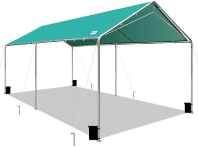 SAILARY Outdoor Adjustable 10x20 ft Heavy Duty Carport Car Canopy Garage Boat Shelter Party Tent, UV Resistant Waterproof Portable Garage for Car,Green