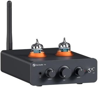 Fosi Audio P3 Tube Preamp Headphone Amplifier Home Audio Preamplifier Mini Vacuum Pre Amp Receiver with Bluetooth aptX LL HD Bass Treble Tone Controls for HiFi Stereo Active Speakers with RCA AUX Jack